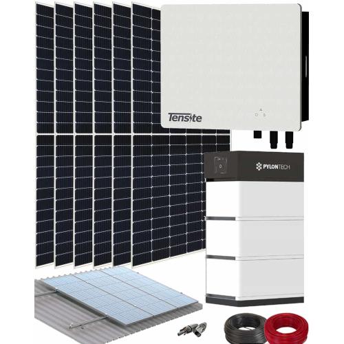 Kit Solar Híbrido Tensite 3kW con 10.65kWh Pylontech