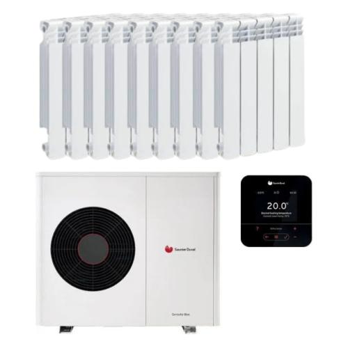 Kit Aerotermia con Radiadores de Agua 14kW Saunier Duval para 140m2