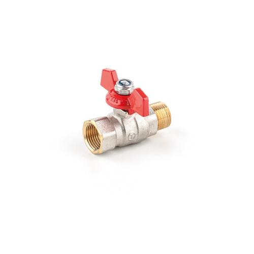 Válvula de esfera Tuller Teknik de latón mando mariposa conexión rosca M-H 1/2" PN50