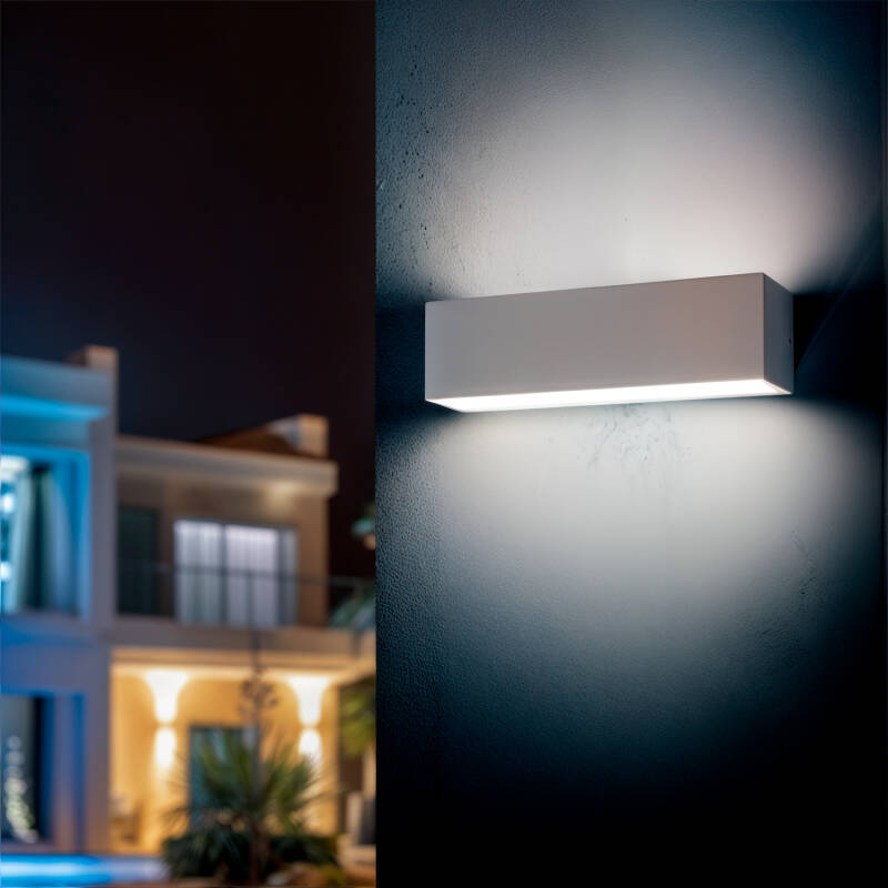 Aplique de Pared Exterior LED 10W Iluminación Doble Cara Rectangular Blanco Lena