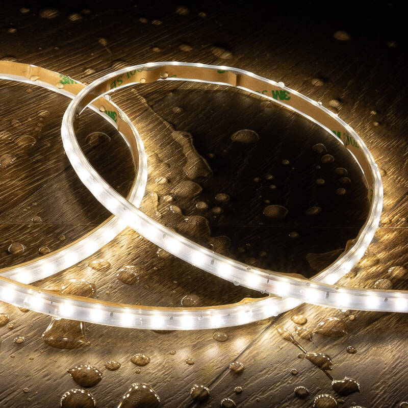 Tira LED Regulable 220V SMD Autorrectificada 120 LED/m BOBINA 20m 12W/m 1080lm/m Superestrecha Ancho 6.5mm Corte 10cm IP65