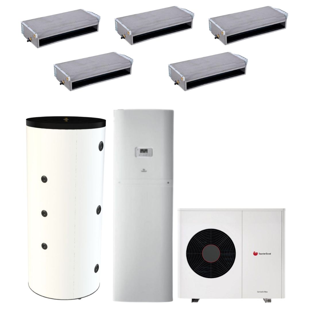 Kit Fancoil Aerotermia 14kW Saunier Duval Genia Air Max 12 con depósito 300L