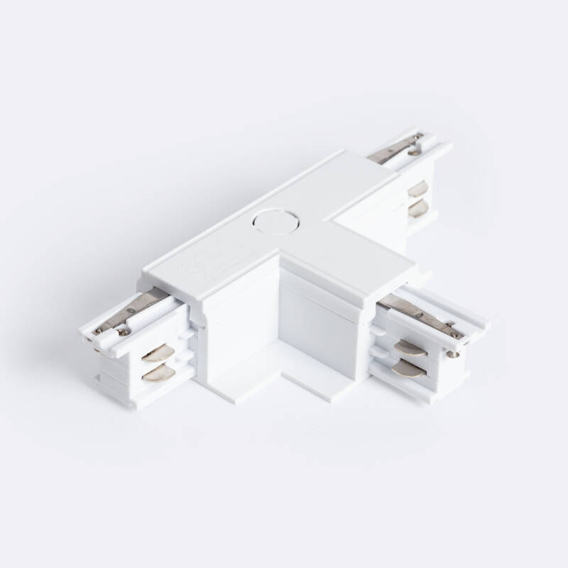 Conector 'Right Side' Tipo T para Carril Trifásico Empotrable Aluminio