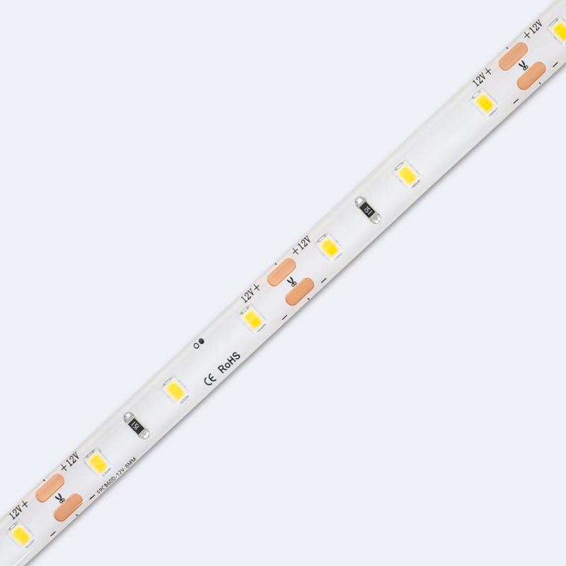 Tira LED 12V SMD 60 LED/m 5m 5W/m 400lm/m Ancho 8mm Corte 5cm IP65