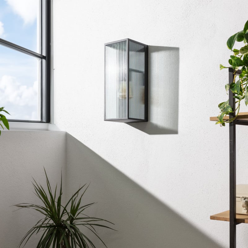Aplique de Pared Exterior Metal y Cristal Big Taiga