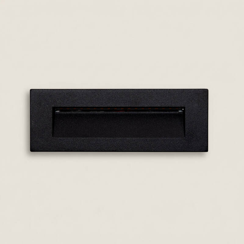 Baliza Exterior LED 7W Empotrable Pared Rectangular Negro Groult