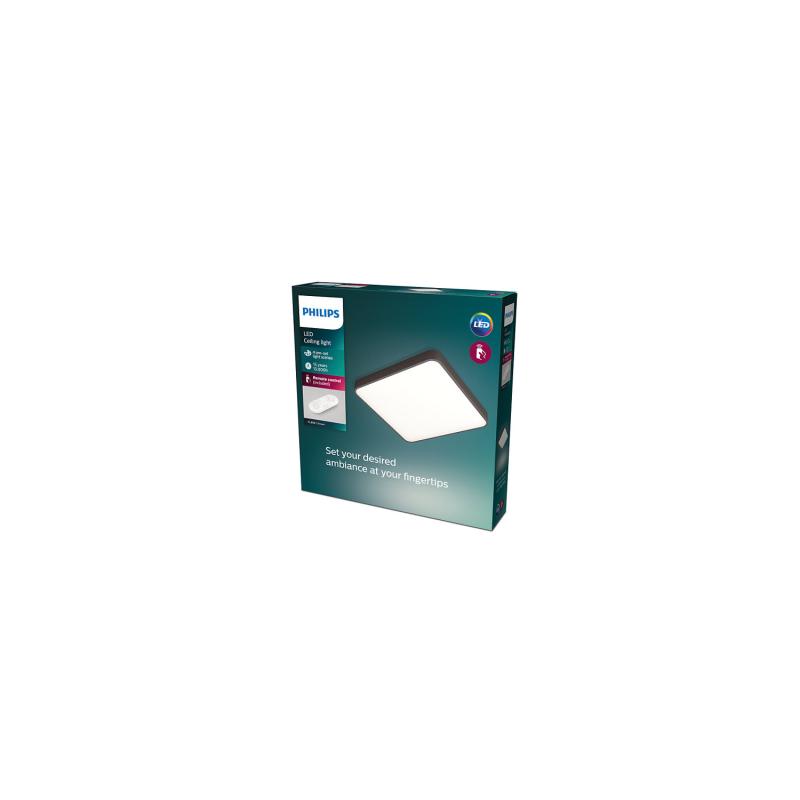 Plafón LED 32W CCT Seleccionable Marrón Cuadrado PHILIPS Con Mando