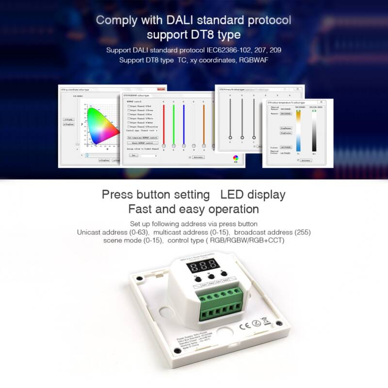 Mando DALI Táctil LED MiBoxer DP3S para Controlador Regulador DL-X
