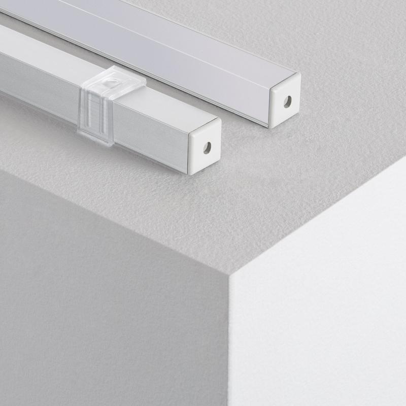 Perfil Aluminio Esquina Tapa Recta 2m para Tira LED hasta 10mm