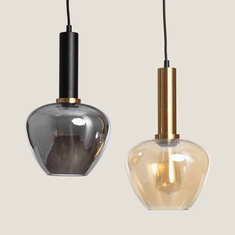 Lámpara Colgante Metal y Cristal Daira