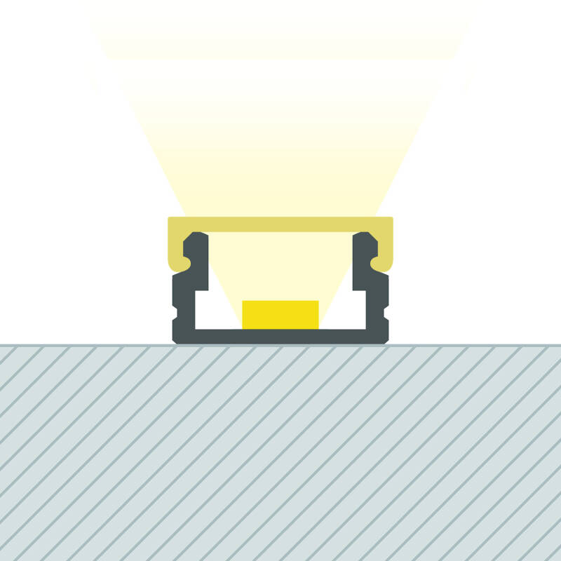 Perfil Aluminio Superficie 2m para Tira LED hasta 8 mm