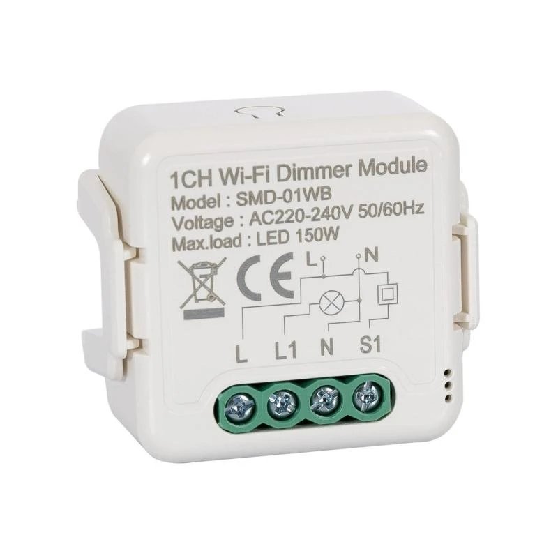 Interruptor Regulador LED WiFi TRIAC Compatible con Interruptor y Pulsador