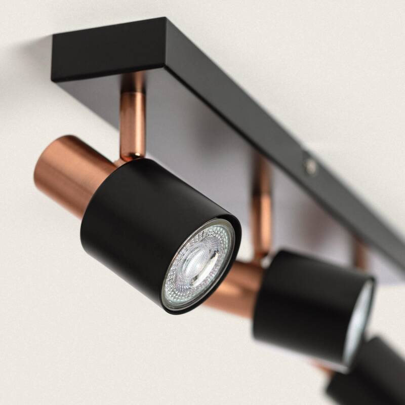 Lámpara de Techo Orientable Metal 3 Focos Ciro Black Rose Large
