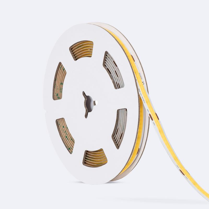 Tira LED 24V COB 320 LED/m 5m 10W/m 1000lm/m Ancho 8mm Corte 5cm IP20 CRI90