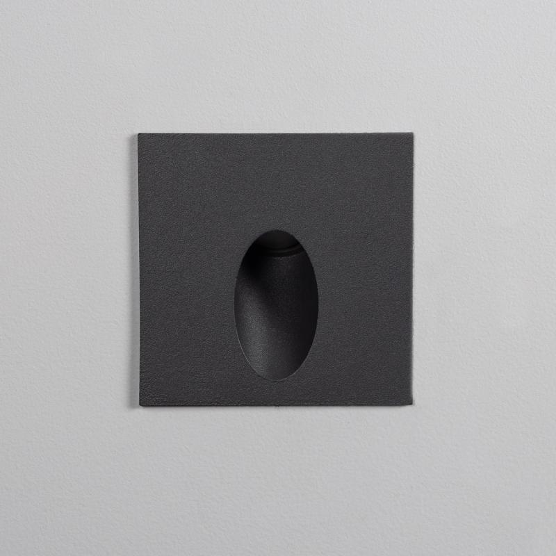 Baliza Exterior LED 3W Empotrable Pared Cuadrado Gris Ellis