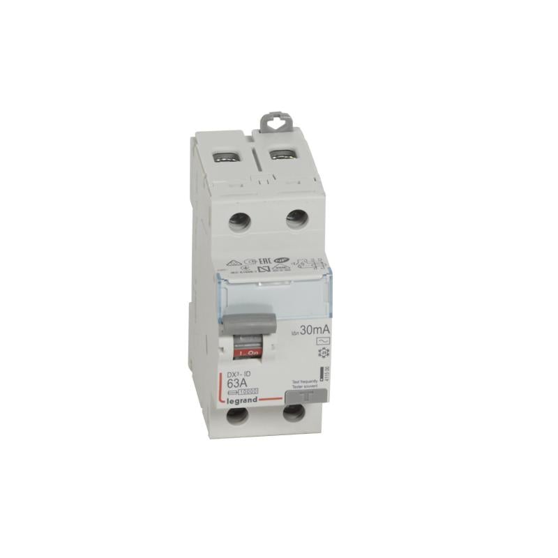 Interruptor Diferencial Industrial 2P 30mA 63A 10kA Clase AC LEGRAND DX³ 411506