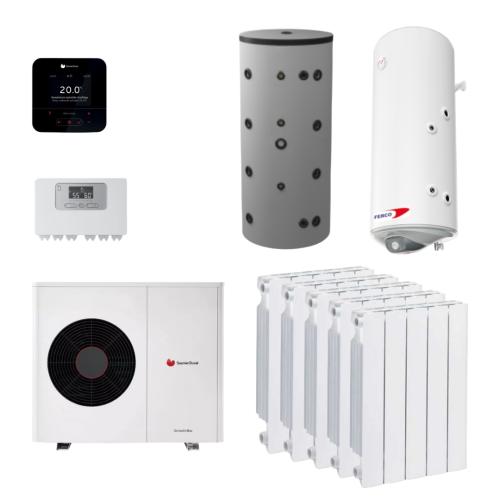 Kit Aerotermia con Radiadores Saunier Duval Genia Air Max 15 Inalámbrico 18.1kW R290 para 200m2