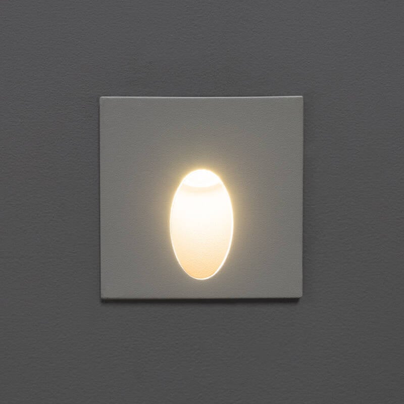 Baliza Exterior LED 3W Empotrable Pared Cuadrado Blanco Ellis