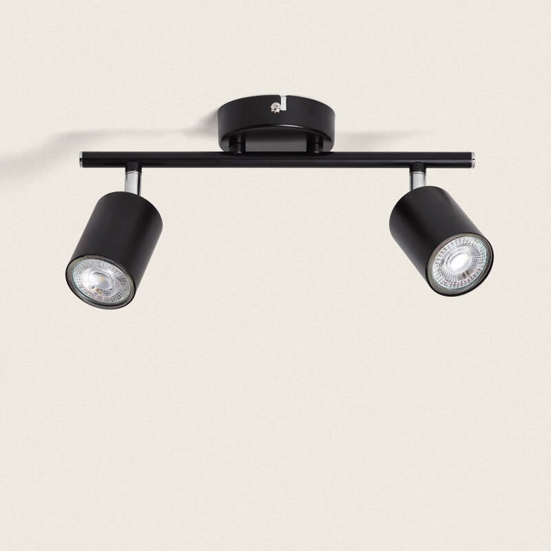 Lámpara de Techo Orientable Metal 2 Focos Albus Black