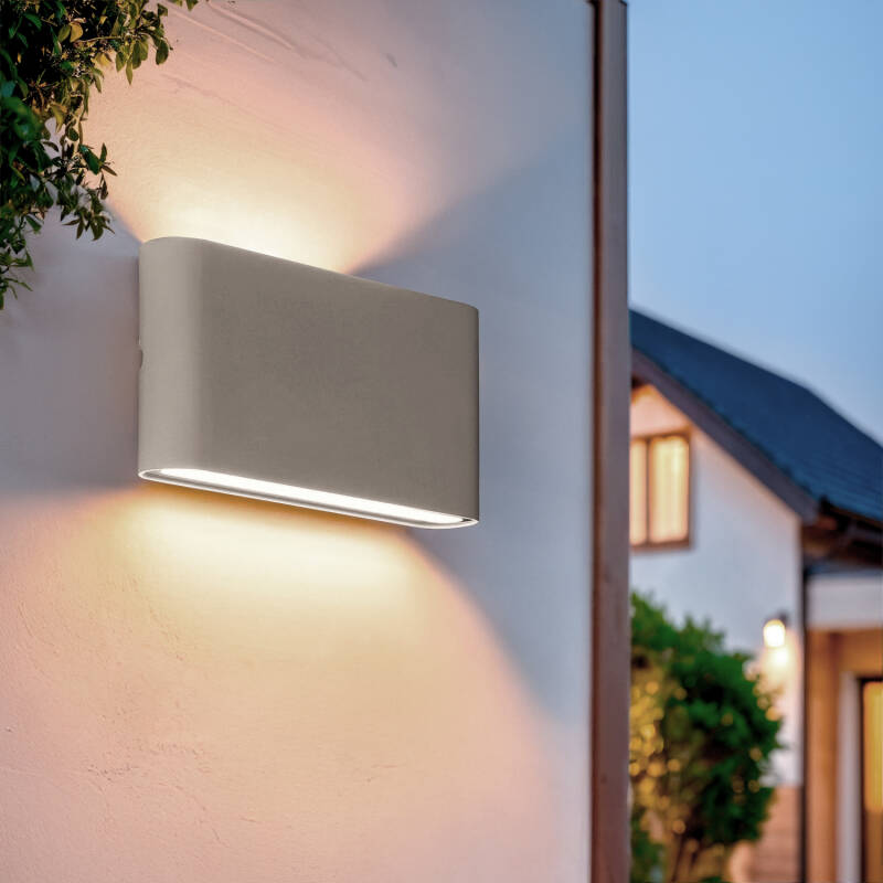 Aplique de Pared Exterior LED 12W Aluminio Rectangular Iluminación Doble Cara Luming