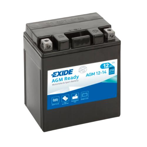 Batería Moto Exide 12V 12Ah 210A AGM Ready AGM12-14