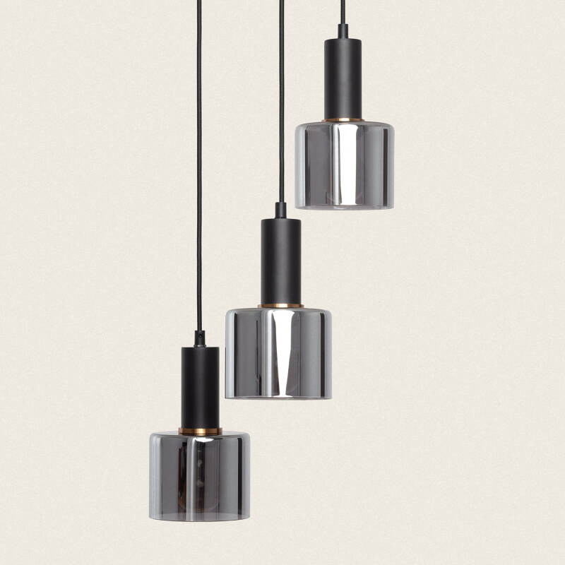 Lámpara Colgante Metal y Cristal Danae 3 Focos