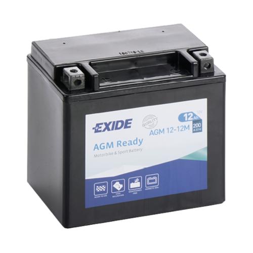 Batería de Moto 12V 12Ah 200A AGM Ready Exide AGM12-12M
