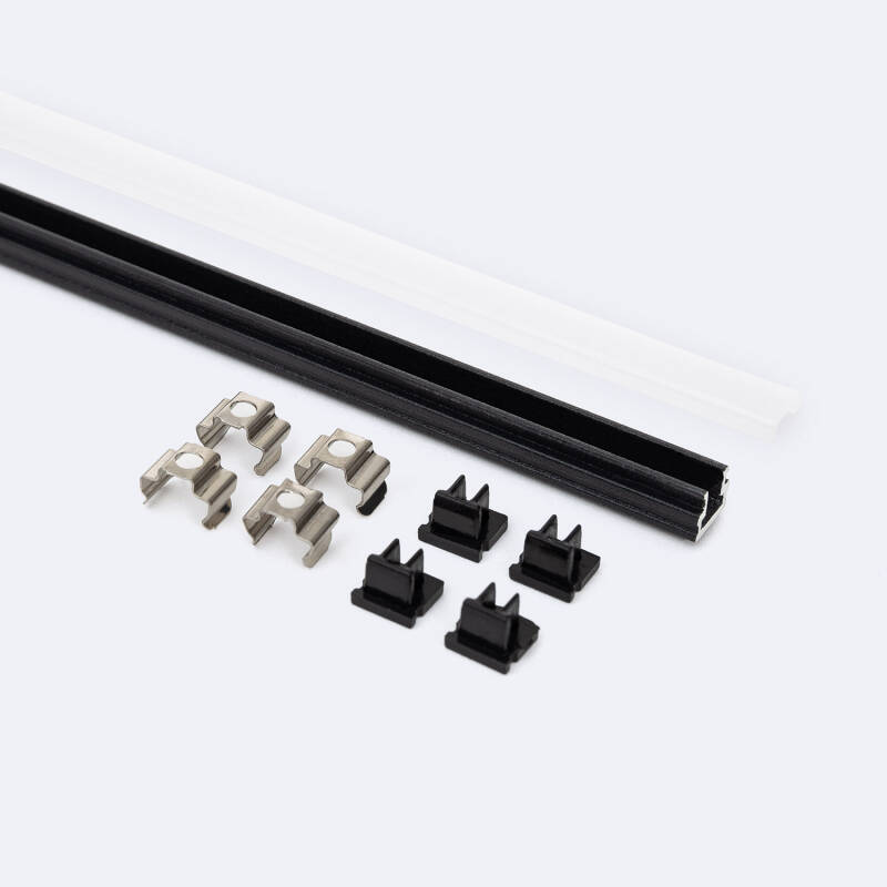 Perfil Aluminio Superficie 2m para Tira LED hasta 6 mm