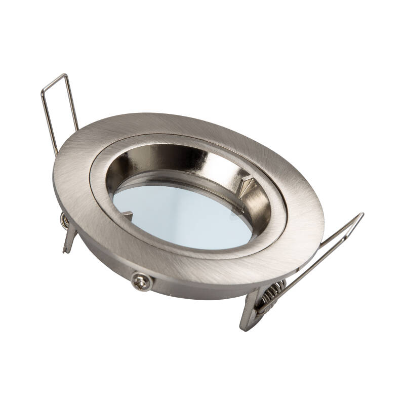 Aro Downlight Circular Plata para Bombilla LED GU10 / GU5.3 Corte Ø 65 mm