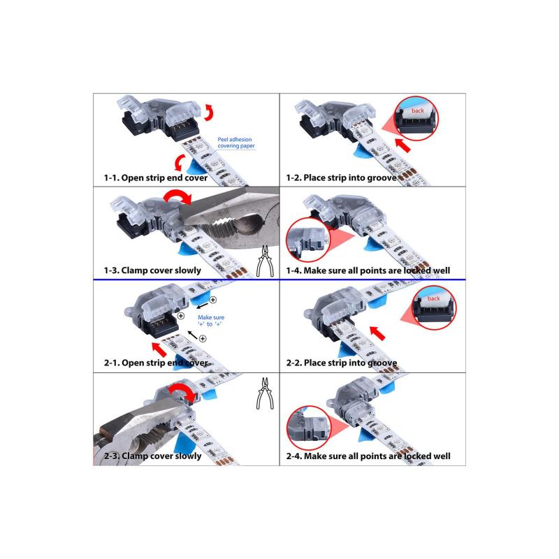 Conector de Hipopótamo para unir en L Tira LED IP20