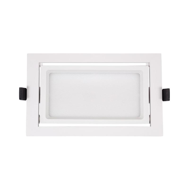 Downlight LED 38W Rectangular Direccionable Chip OSRAM CCT Seleccionable 120 lm/W Corte 210x125 mm