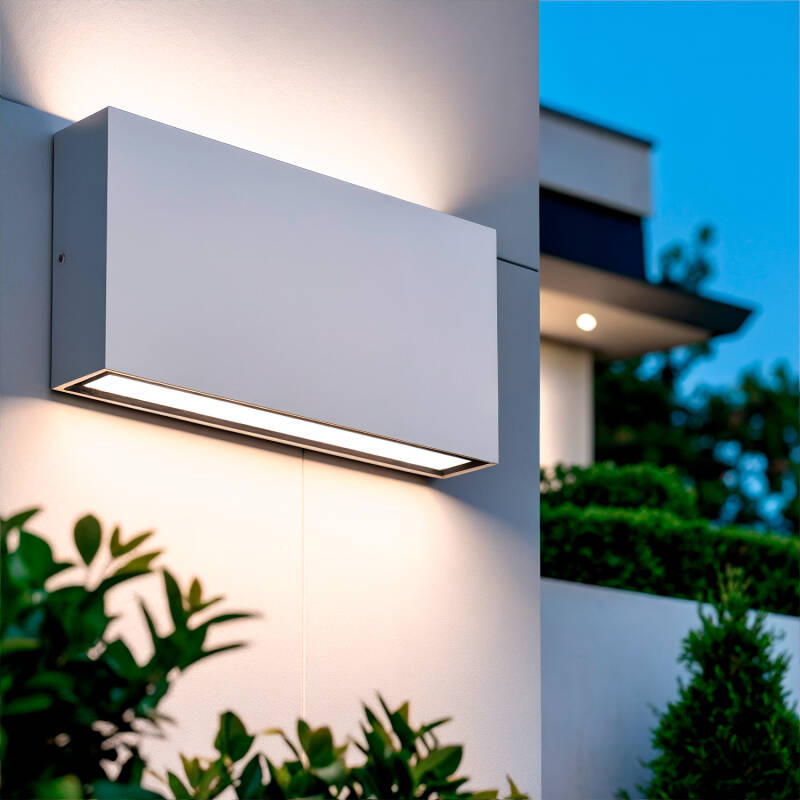 Aplique de Pared Exterior LED 10W Iluminación Doble Cara Rectangular Blanco Luming II