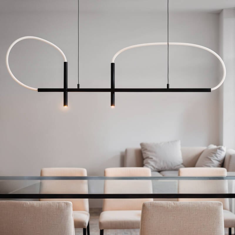 Lámpara Colgante Lineal LED 46W Metal y Silicona Ginnie