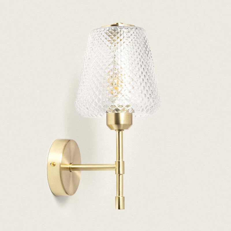 Aplique de Pared Metal y Cristal Stiklu