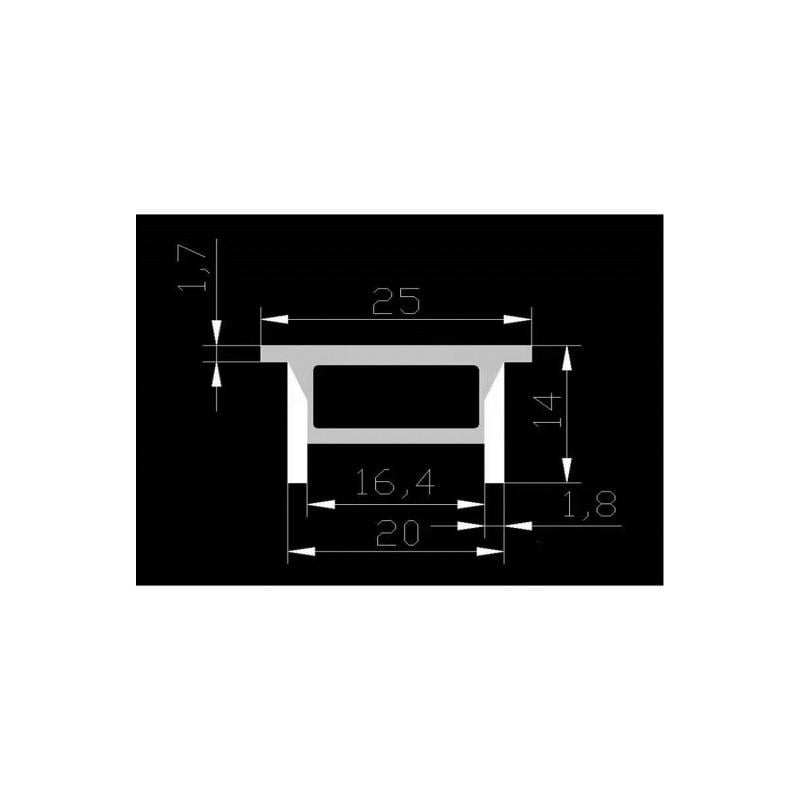 Perfil Neón SFLEX 25x14 Superficie/Empotrable Curva Vertical para Tira LED IP20 hasta 15 mm