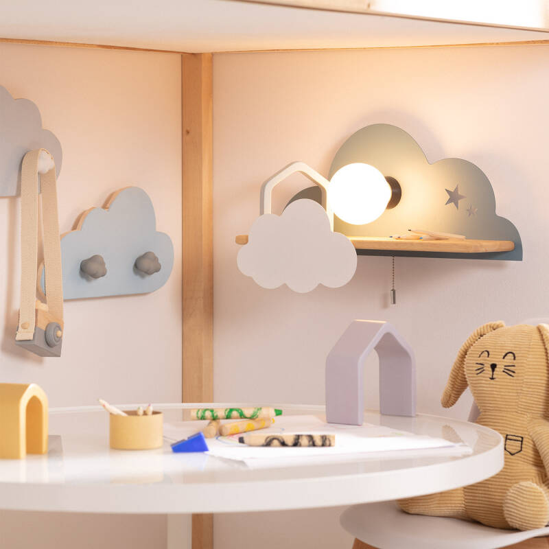 Lámpara de Pared de Madera y Metal Infantil Mahina