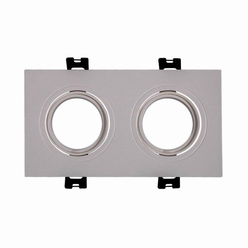 Aro Downlight Cuadrado Basculante para dos Bombillas LED GU10 / GU5.3 Corte 75x150 mm