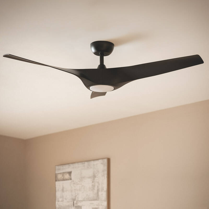 Ventilador de Techo Silencioso Egina Negro 132cm Motor DC