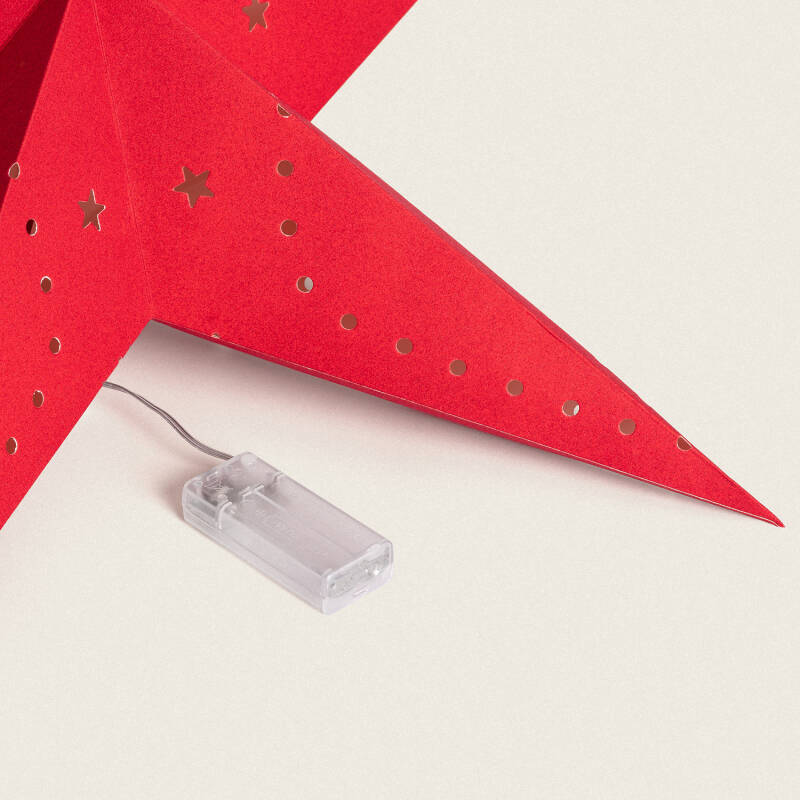 Estrella LED Papel con Batería 60 cm Wensha