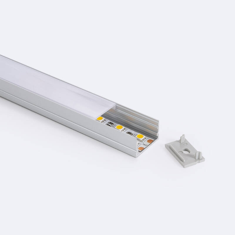 Perfil Aluminio Superficie para Tiras LED hasta 20 mm