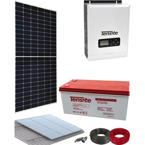 Kit Solar Casa Campo 1000W 12V 2500Whdia con batería GEL