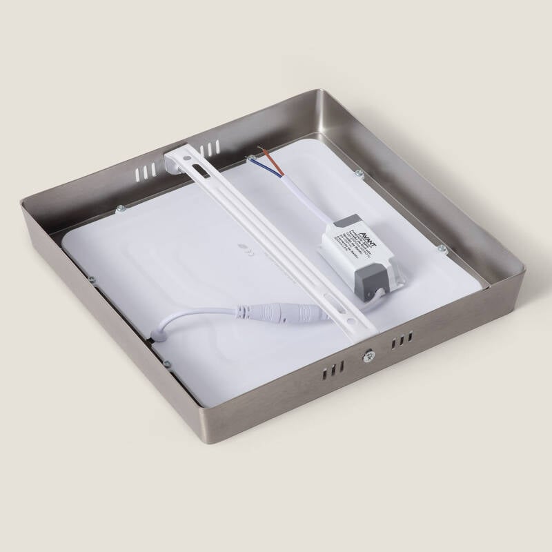 Plafón LED 18W Cuadrado Metal 225x225 mm Silver