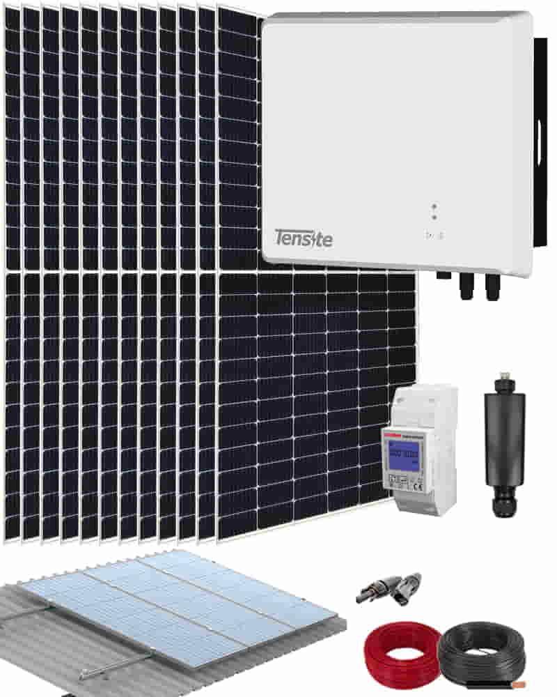Kit Solar 6000W Tensite con Depuradora Piscina Solar Silen 0.75CV y Bomba Calor Piscina 40m3 9,5kW Klinwass Dolphin
