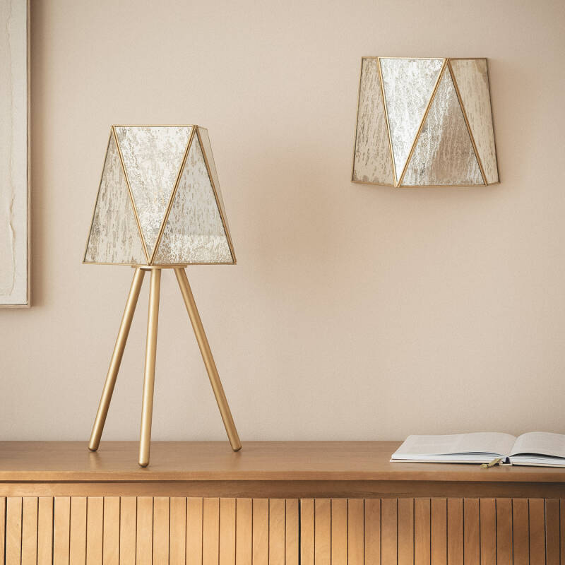Lámpara de Mesa Metal y Cristal Mattina ILUZZIA