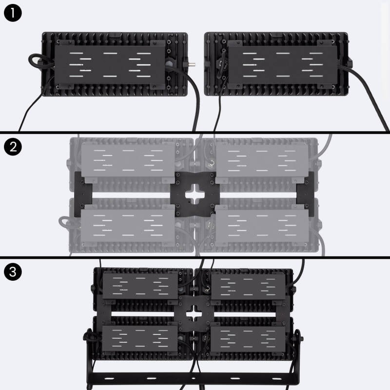 Foco Proyector LED 800W Stadium 160 lm/W IP66 LIFUD Regulable 0-10V Horizontal Blanco Frío 5000K Óptica Asimétrica Polarizada 50º