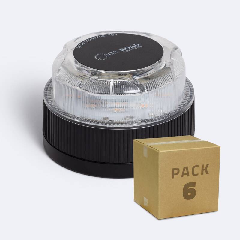 Baliza V16 Homologada DGT 3.0 PACK 6 x 28.99€ unidad con Geolocalización - Luz Emergencia Coche Obligatoria 2026 ORANGE Road
