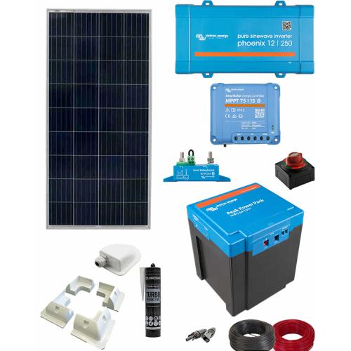Kit Placa Solar Camper 160W con Instalación Eléctrica Completa