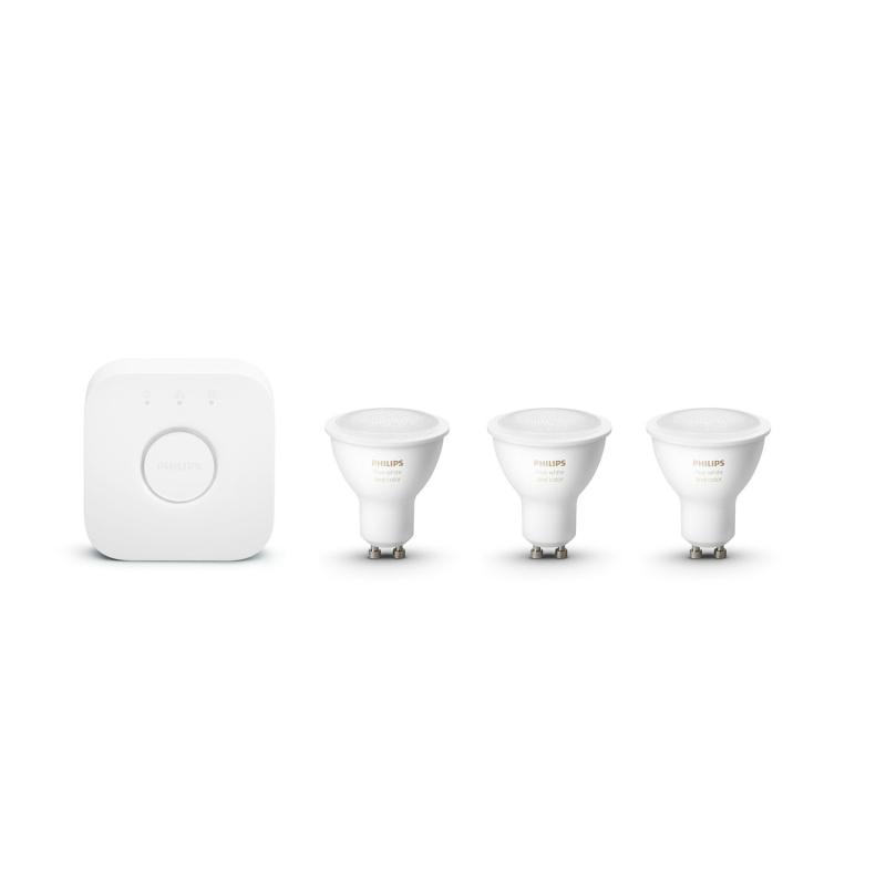 Kit Inicio Bombillas Inteligentes LED GU10 3x4.3W 350 lm PHILIPS Hue White Color