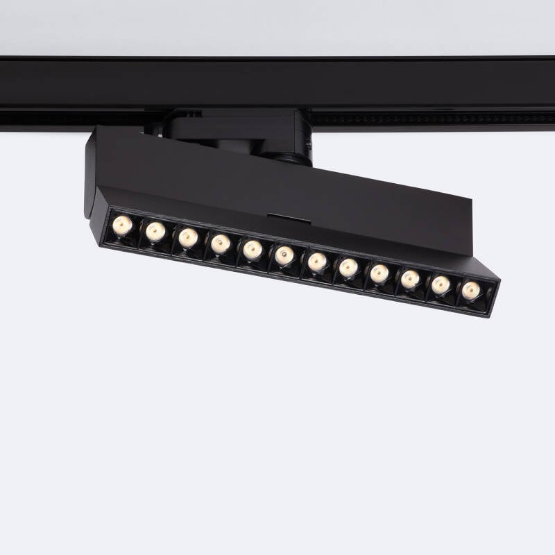 Foco Carril Lineal LED Trifásico 12W Regulable CCT Seleccionable Elegant Optic Negro