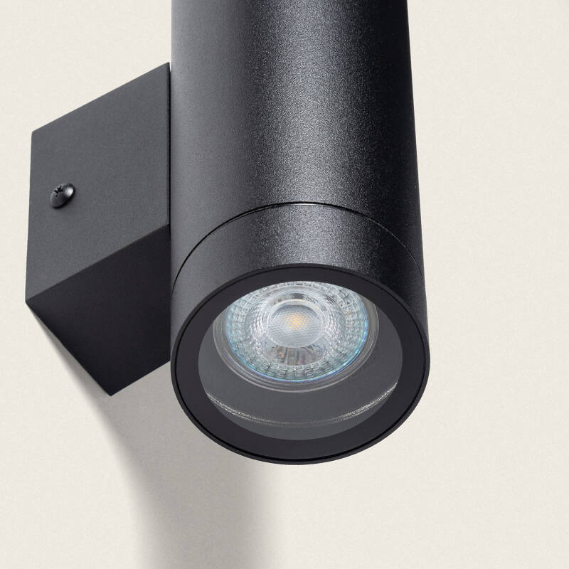 Aplique de Pared Exterior Aluminio Iluminación Doble Cara Negro Oakham